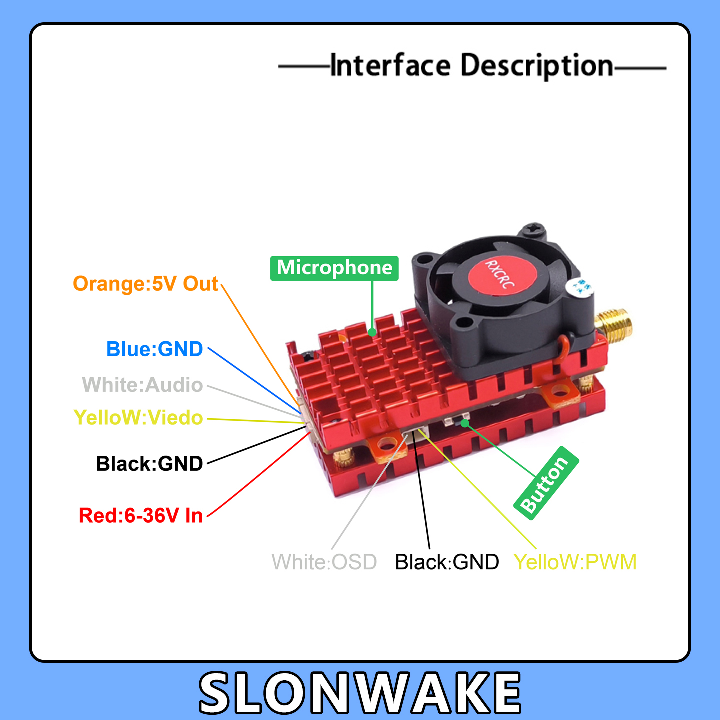 SLONWAKE 5.8G 2W VTX FPV 1800T - Drone Racing Camera review and price
