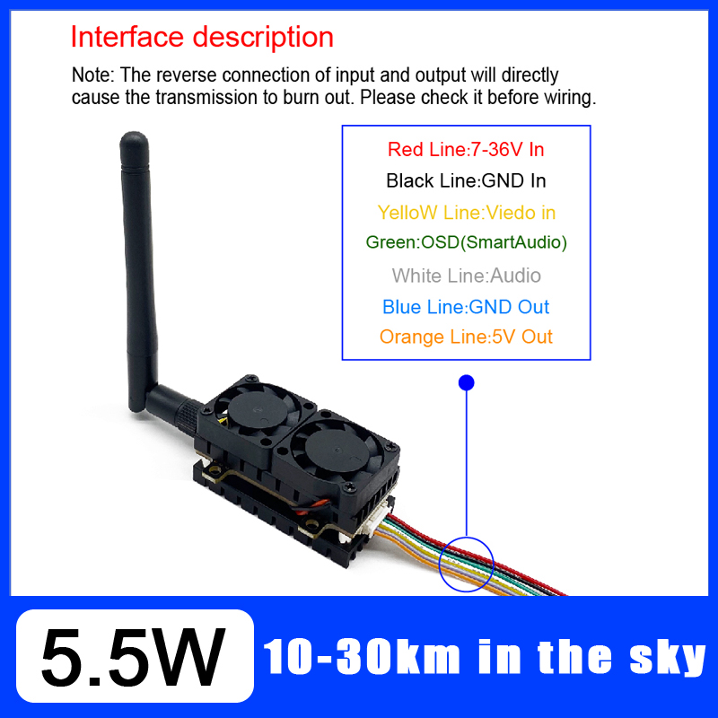 Long Range 5.8GHz 5.5W Video T - Drone Racing Transmitter review and price